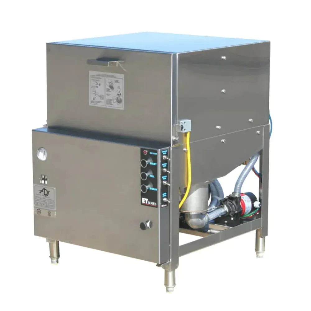 Commercial stainless steel undercounter dishwasher designed for restaurants and hotels featuring durable construction and powerful washing performance