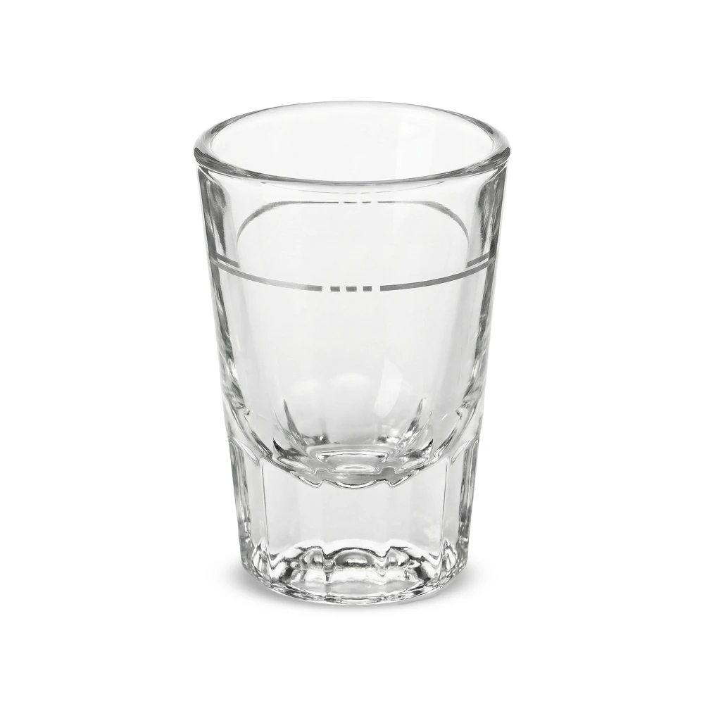 Fluted shot glass by Libbey with a pour line, ensures accurate serving and a grip friendly design, ideal for high volume bar use.