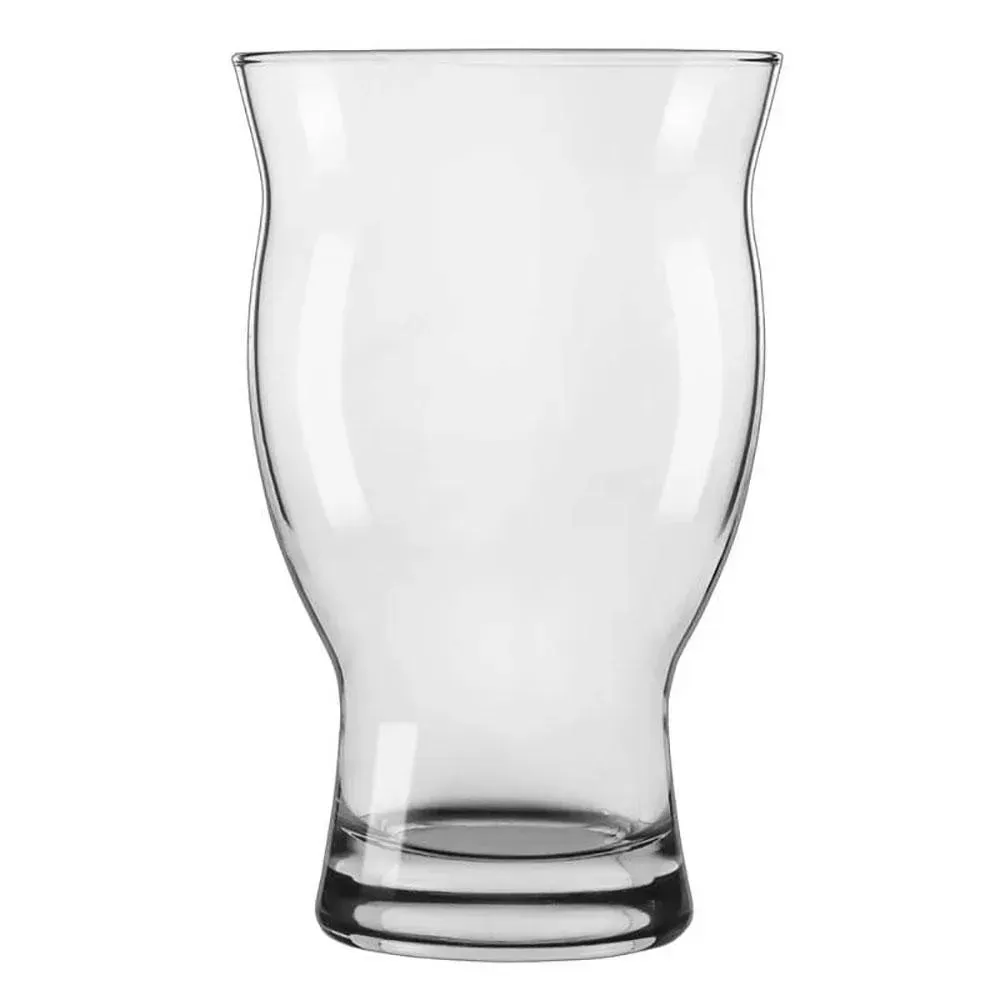 Stackable beer glass from Libbey with straight sides, ideal for hotel bars, patios, and cafés, it is logo ready and space saving.