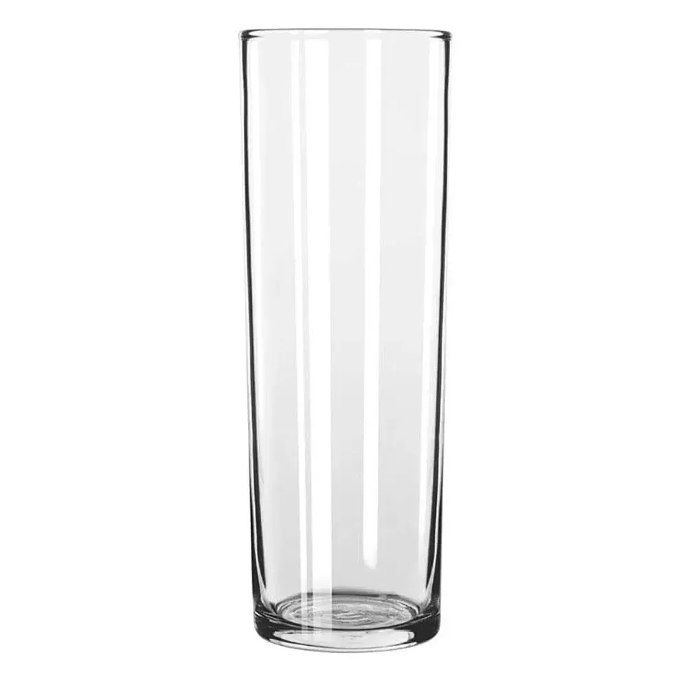 Tall straight sided zombie glass from Libbey, ideal for tropical cocktails, tiki drinks, and custom logo branding in vibrant bar or event settings.