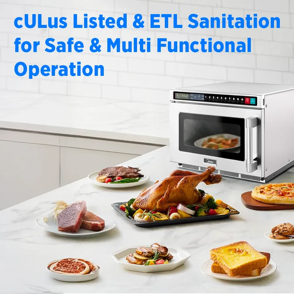 Midea microwave oven with touch control pad, one thousand two hundred watt, point six cubic foot, one hundred twenty volt single phase, modern kitchen tool.