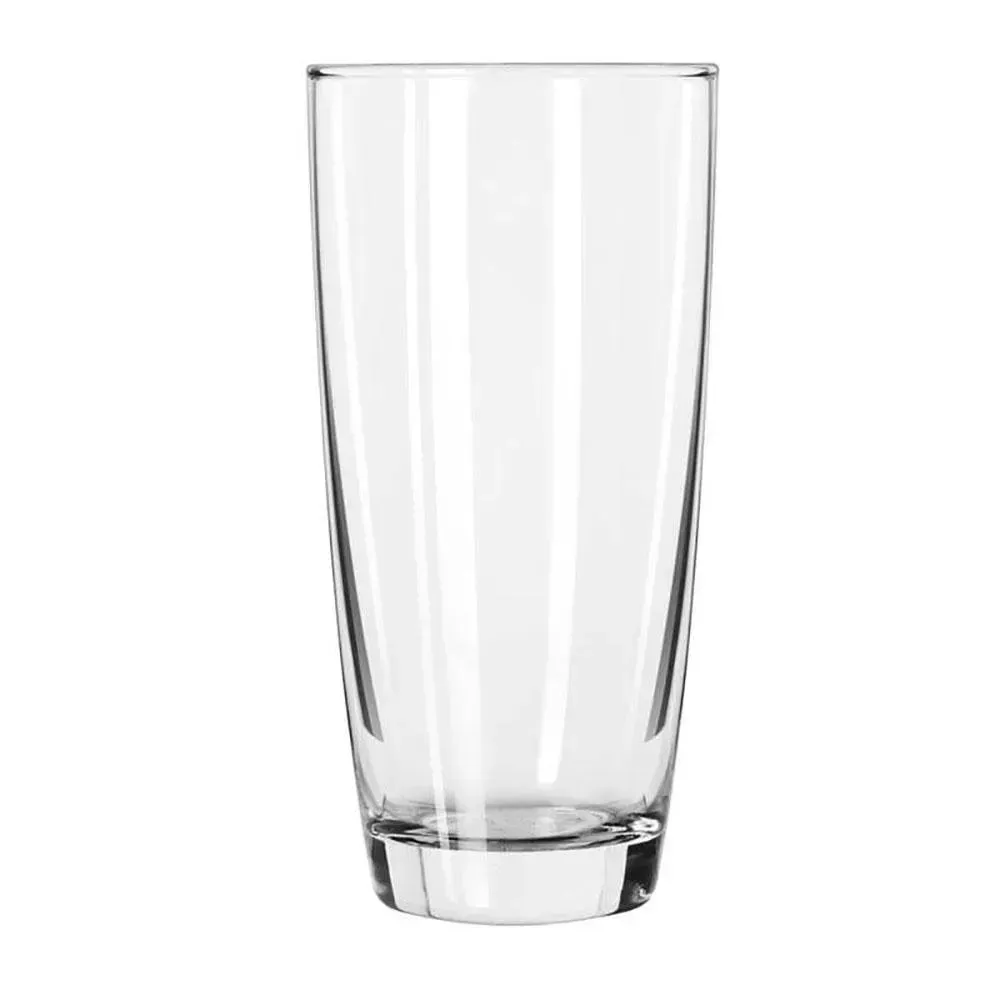 Medium embassy cooler glass from Libbey with a balanced weight and elegant shape, great for soda, iced tea, or signature restaurant drinks.