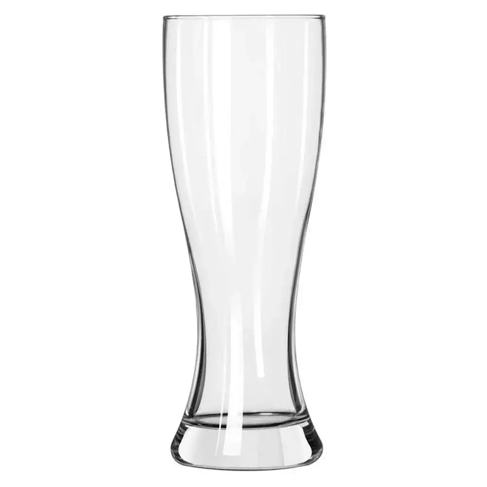 Giant pilsner glass by Libbey with a bold height and wide bowl, perfect for showing off beers in restaurants, pubs, or beer focused events.