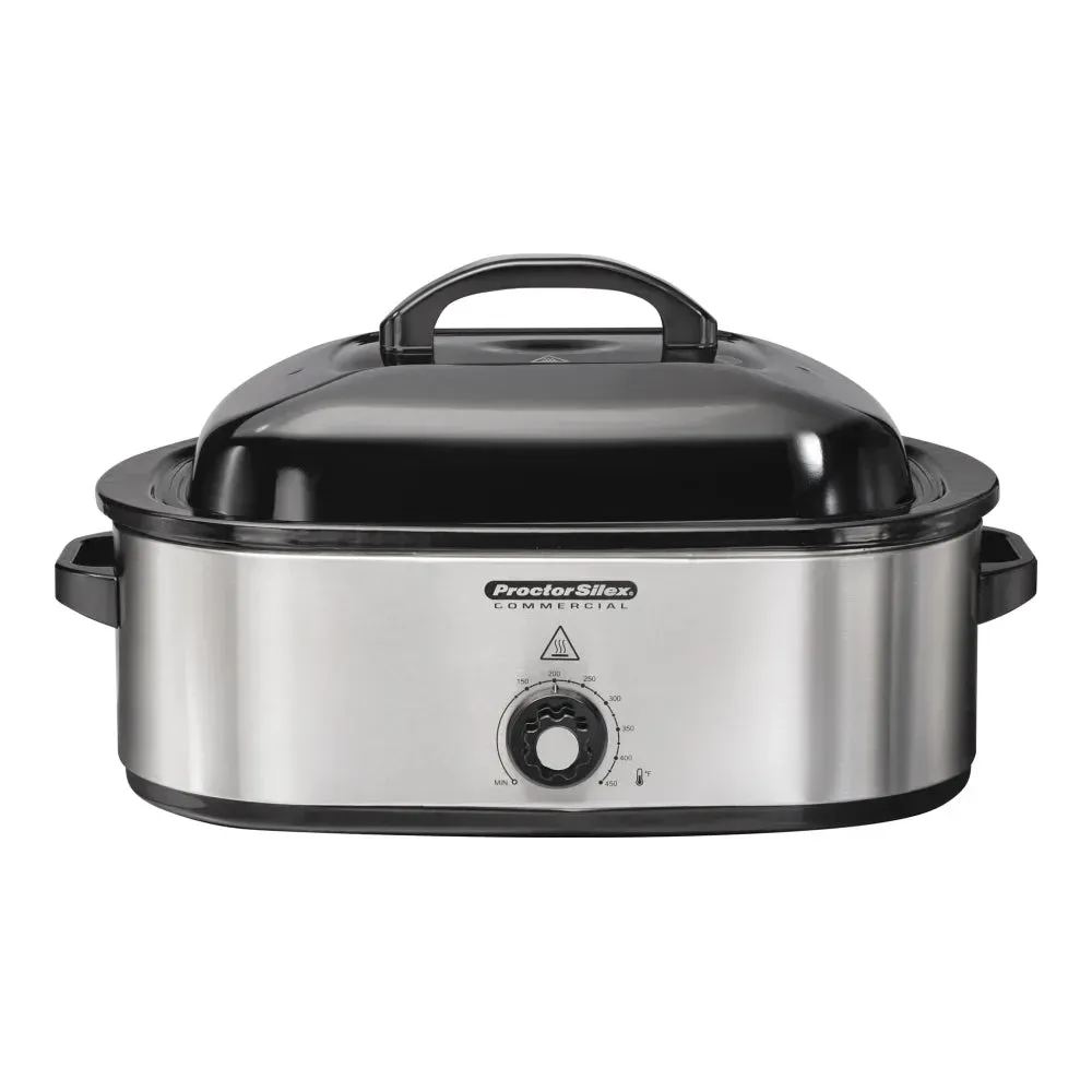 Commercial Hamilton Beach roaster oven and warmer in stainless steel housing with generous capacity and powerful heating for buffet service.