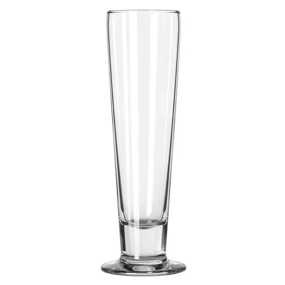 Tall Catalina footed pilsner glass from Libbey with a customizable surface, ideal for serving beer in bars, pubs, or restaurant programs.