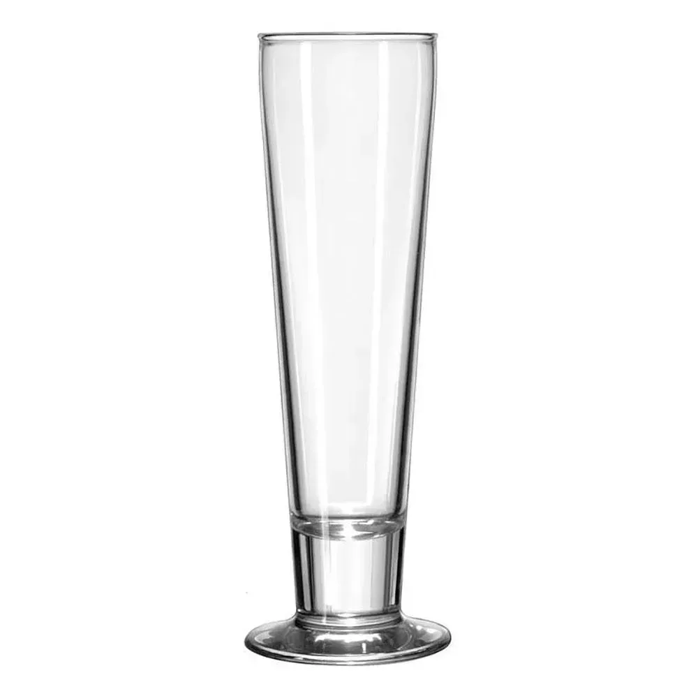 Catalina footed pilsner glass by Libbey with a sleek customizable design, great for serving beer or specialty beverages in upscale settings.