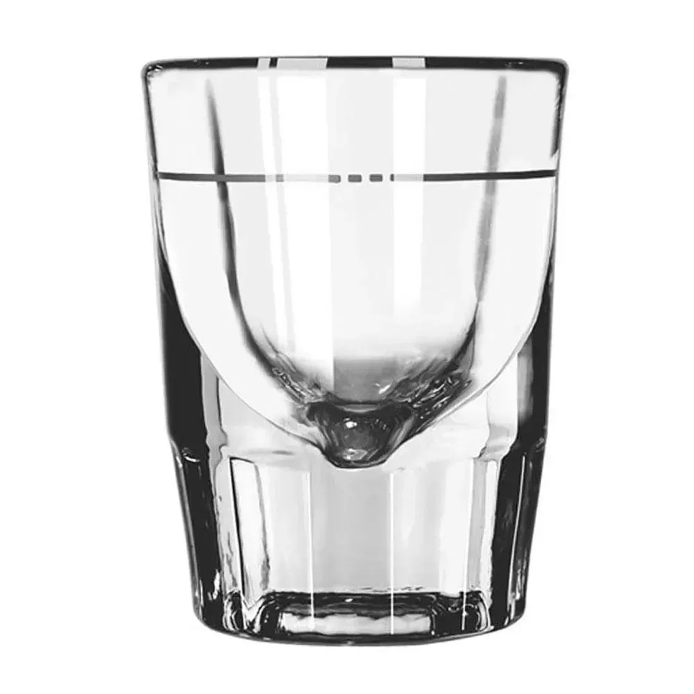 Fluted shot glass from Libbey with an internal pour line for accurate and efficient service of layered or measured shots in a busy bar.