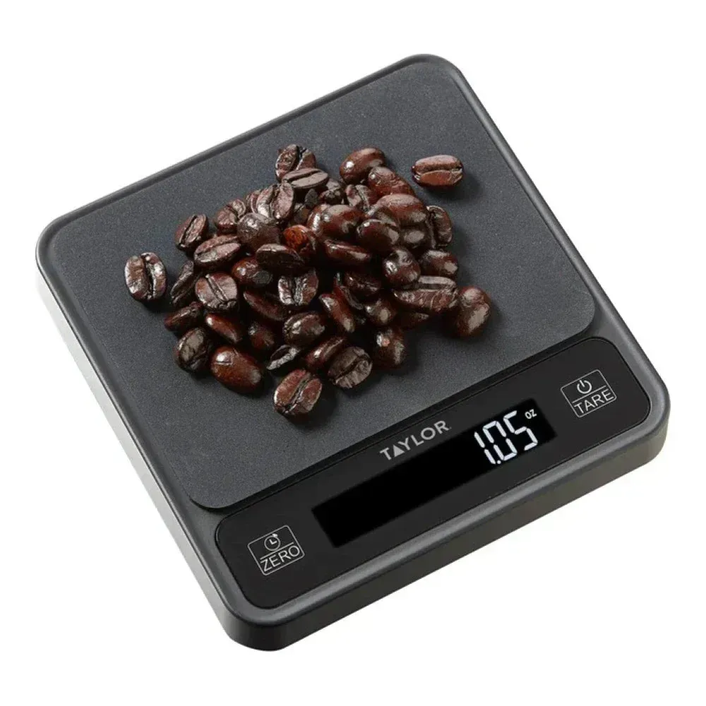 Taylor high-precision digital coffee scale ensures accurate measurement for baristas and specialty drink preparation requiring exact ingredient control.