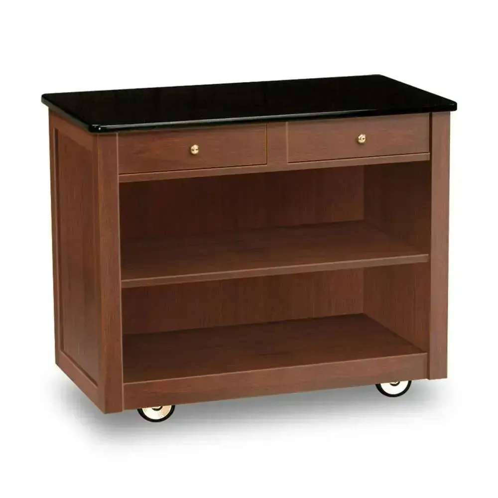 Forbes Industries hardwood service cart with solid square wood legs, classic style and sturdy design suitable for high-end hospitality or room service