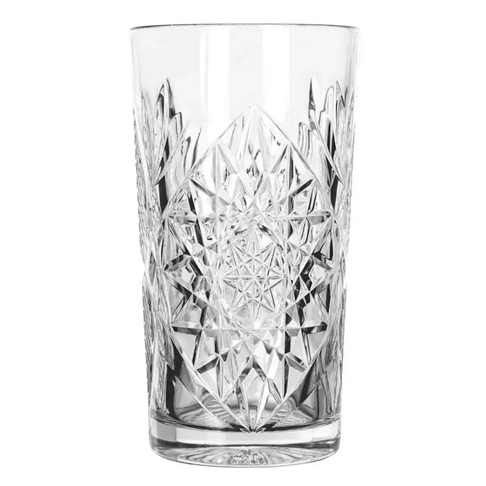 Hobstar cooler glass from Libbey with a round durable design, great for chilled drink service at hotel poolside bars or outdoor restaurants.