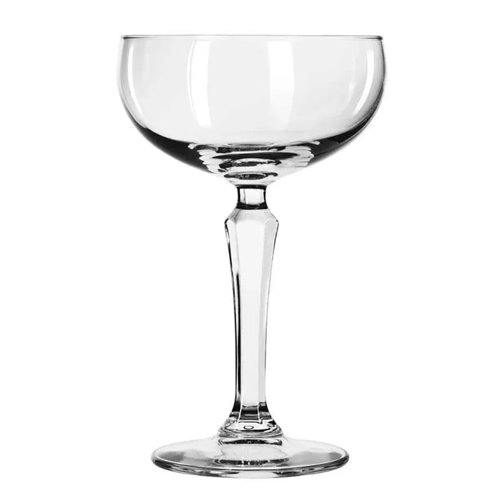 Coupe glass from Libbey, customizable for upscale speakeasy or hotel cocktail service, combining elegance and branding for a perfect pour.