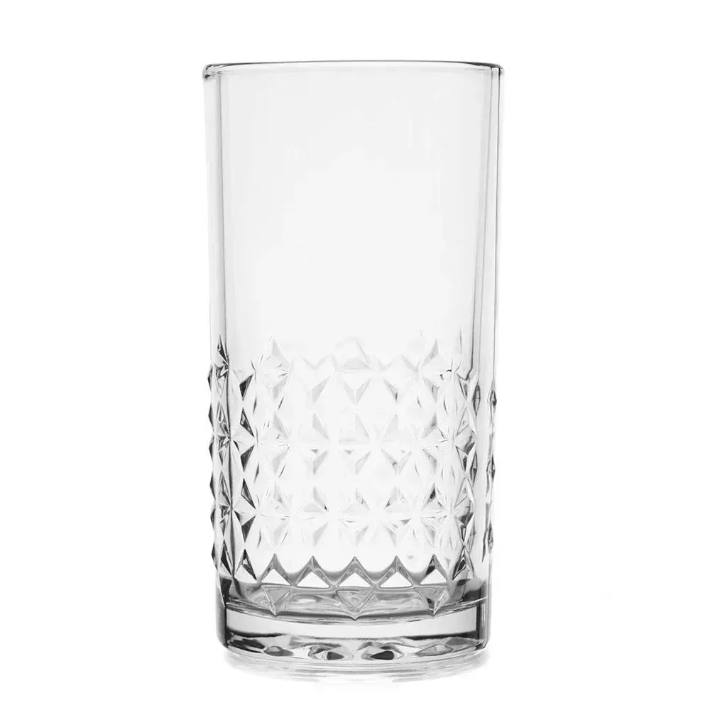 Round cooler glass from Libbey serves water, soda, or cocktails with casual elegance in restaurant dining rooms or upscale hotel service.