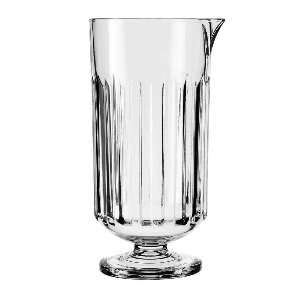 Twenty five ounce ribbed retro stirring glass by Libbey, designed for dramatic cocktail mixing and presentation for craft bartenders.