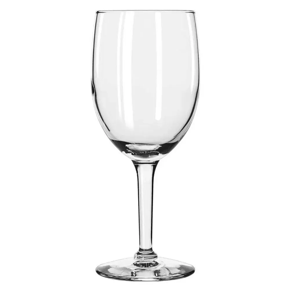 Durable stemmed goblet by Libbey, dishwasher safe and built for busy hotel banquets or restaurant beverage service with water, tea, or soda.