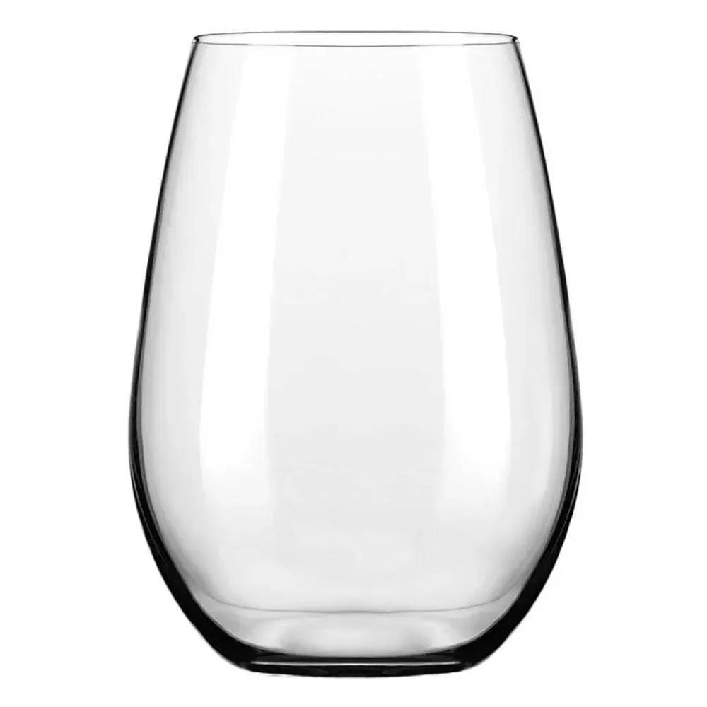 Stemless Renaissance wine glass from Libbey with a relaxed form, ideal for casual wine service on hotel patios, restaurant tastings, or cafés.
