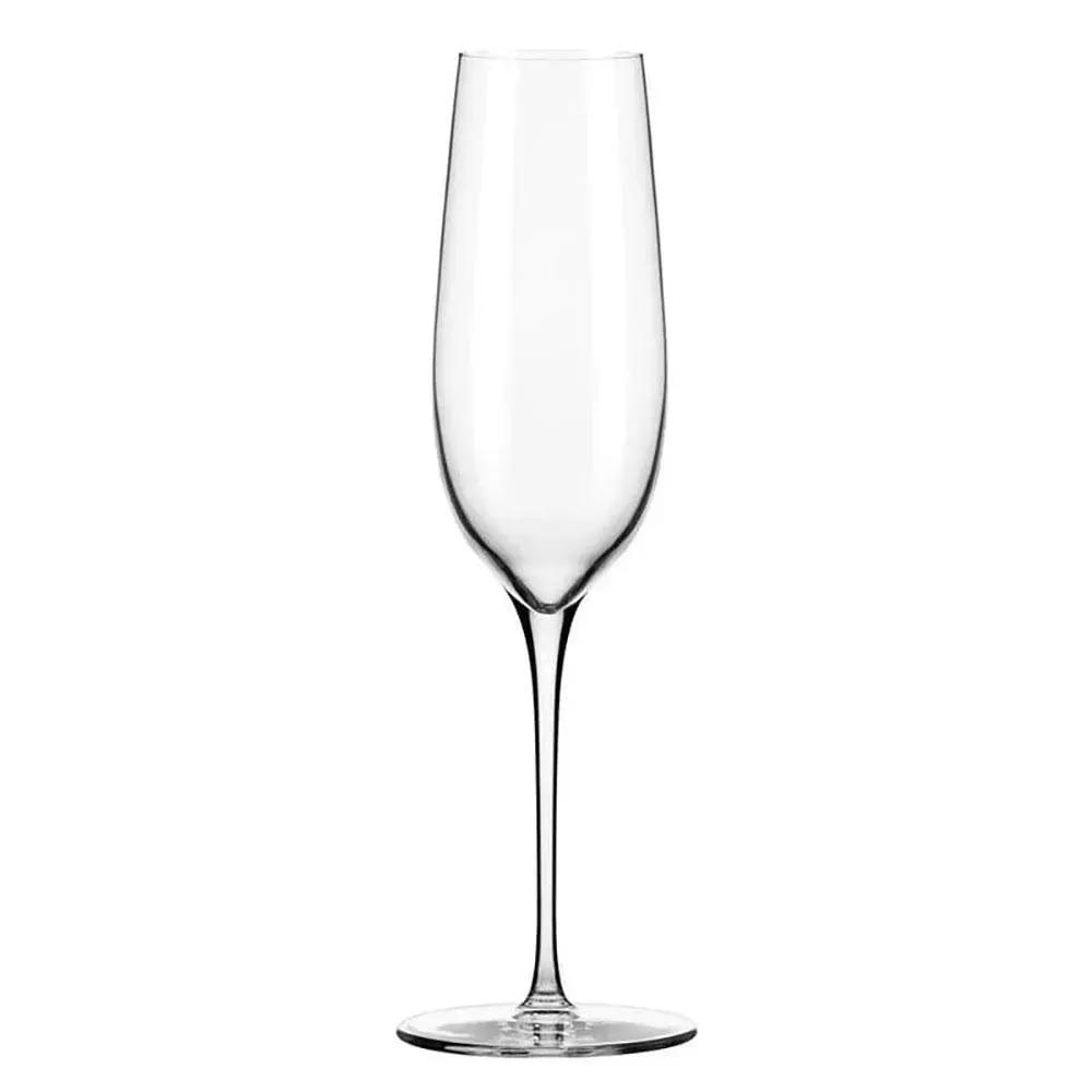 Renaissance champagne flute by Libbey with an etched ready surface and elegant design, great for hotel galas or celebratory wedding toasts.