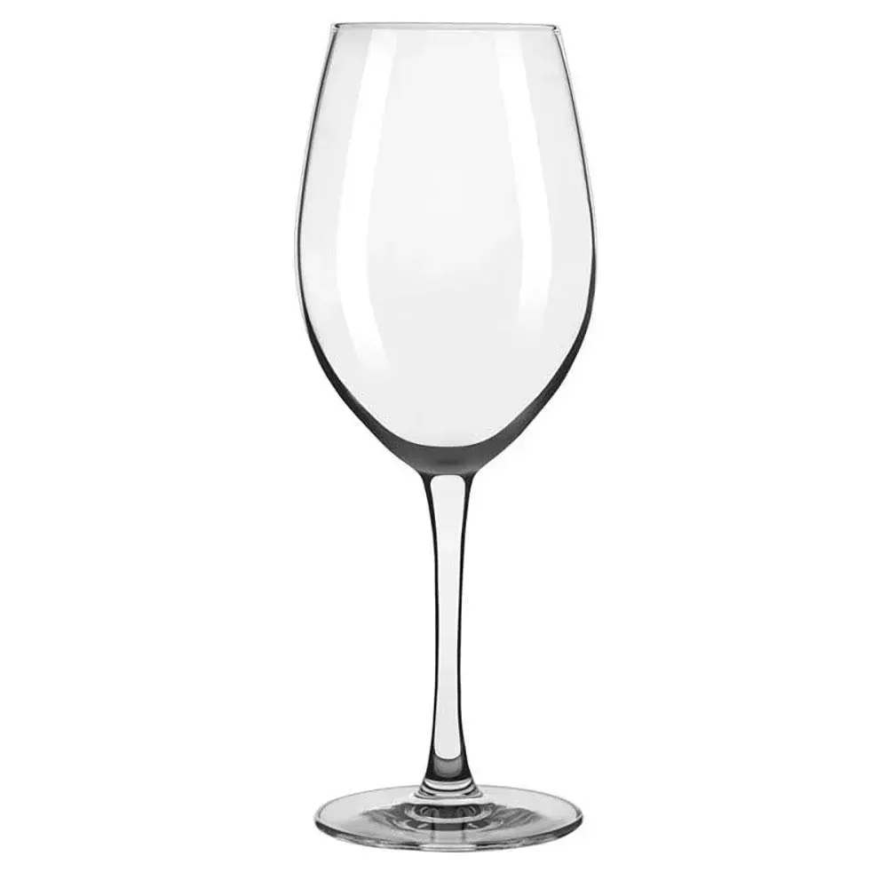 Classic contour wine glass by Libbey with a chip resistant rim and timeless shape, built for durable hotel and professional restaurant service.