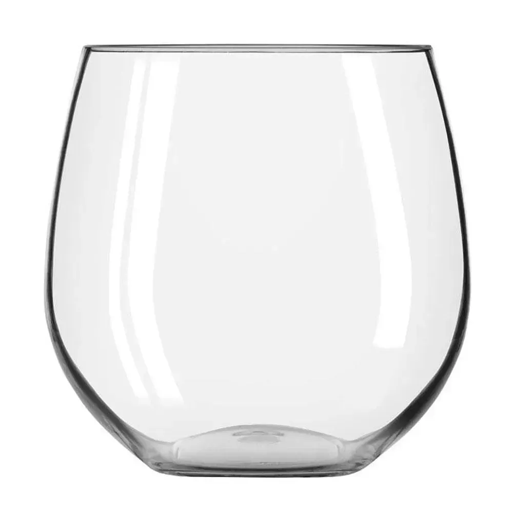 Elegant stemless Tritan red wine glass from Libbey with a seamless bowl design, ideal for stylish outdoor wine tastings and evening gatherings.