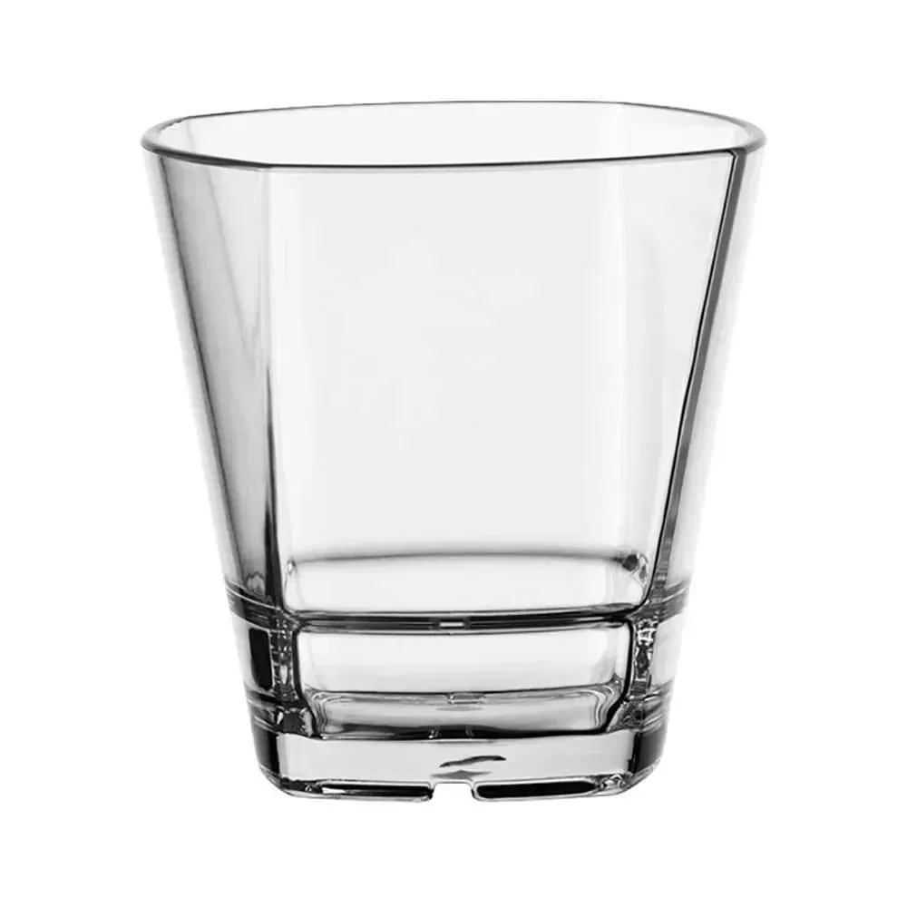 Compact stackable rocks glass in durable Tritan plastic from Libbey, ready for neat pours, classic cocktails, or safe bar and patio service.