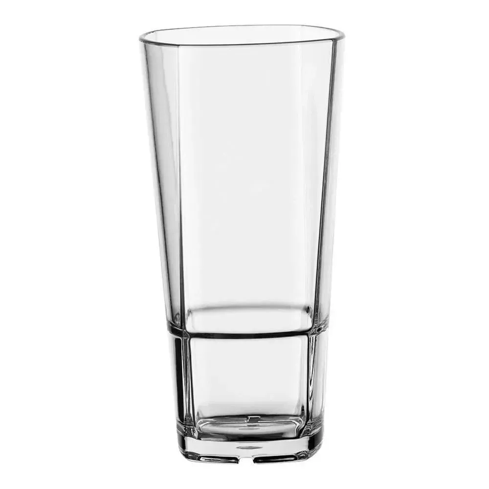 Stackable Tritan beverage glass by Libbey offers clarity and impact resistance with a space saving design perfect for busy commercial settings.