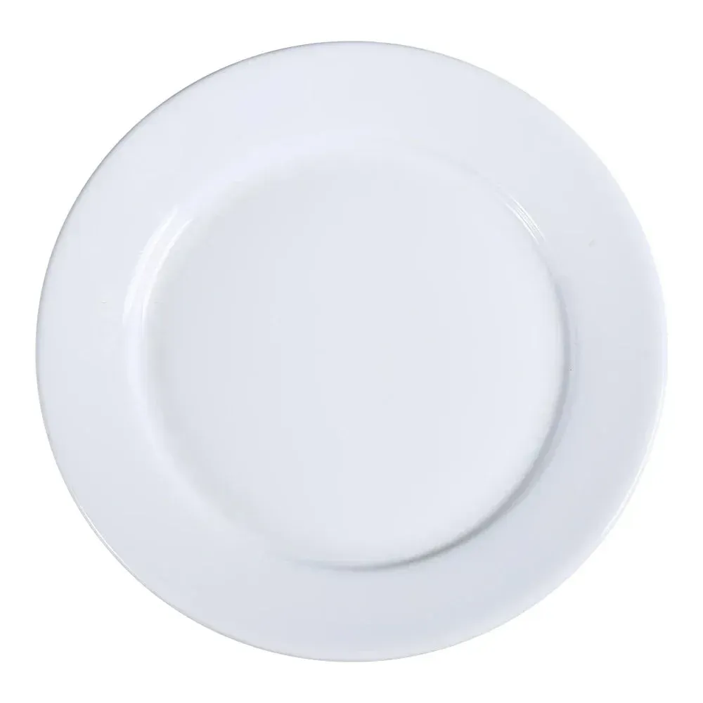White Yanco China chinaware dinner plate, versatile and durable, ideal for daily restaurant, catering, and buffet service use.