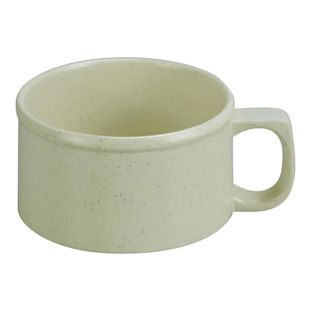 Yanco China Ardis soup mug in robust melamine, generous handle, ideal for hearty soups, stews, and cozy café service in hospitality venues.