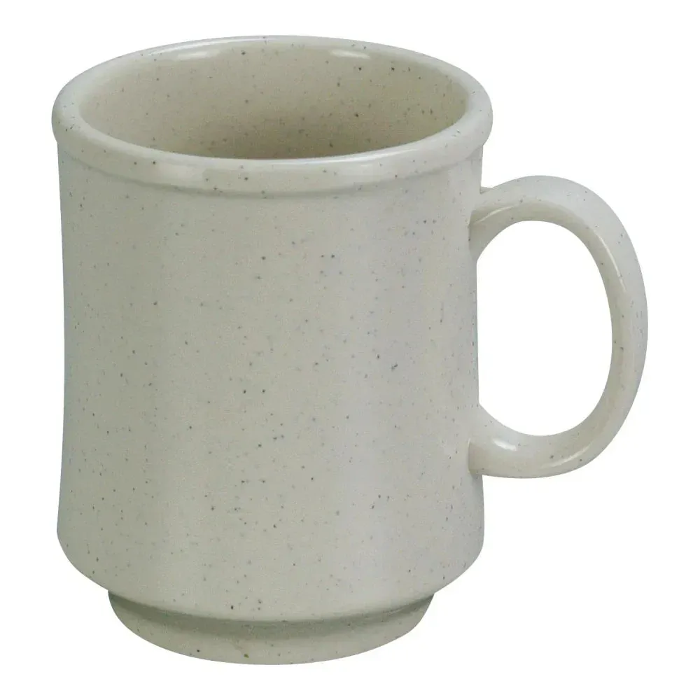 Yanco China Ardis coffee tea mug in classic melamine, versatile design, chip resistant, perfect for morning beverages in hotels and busy restaurants.