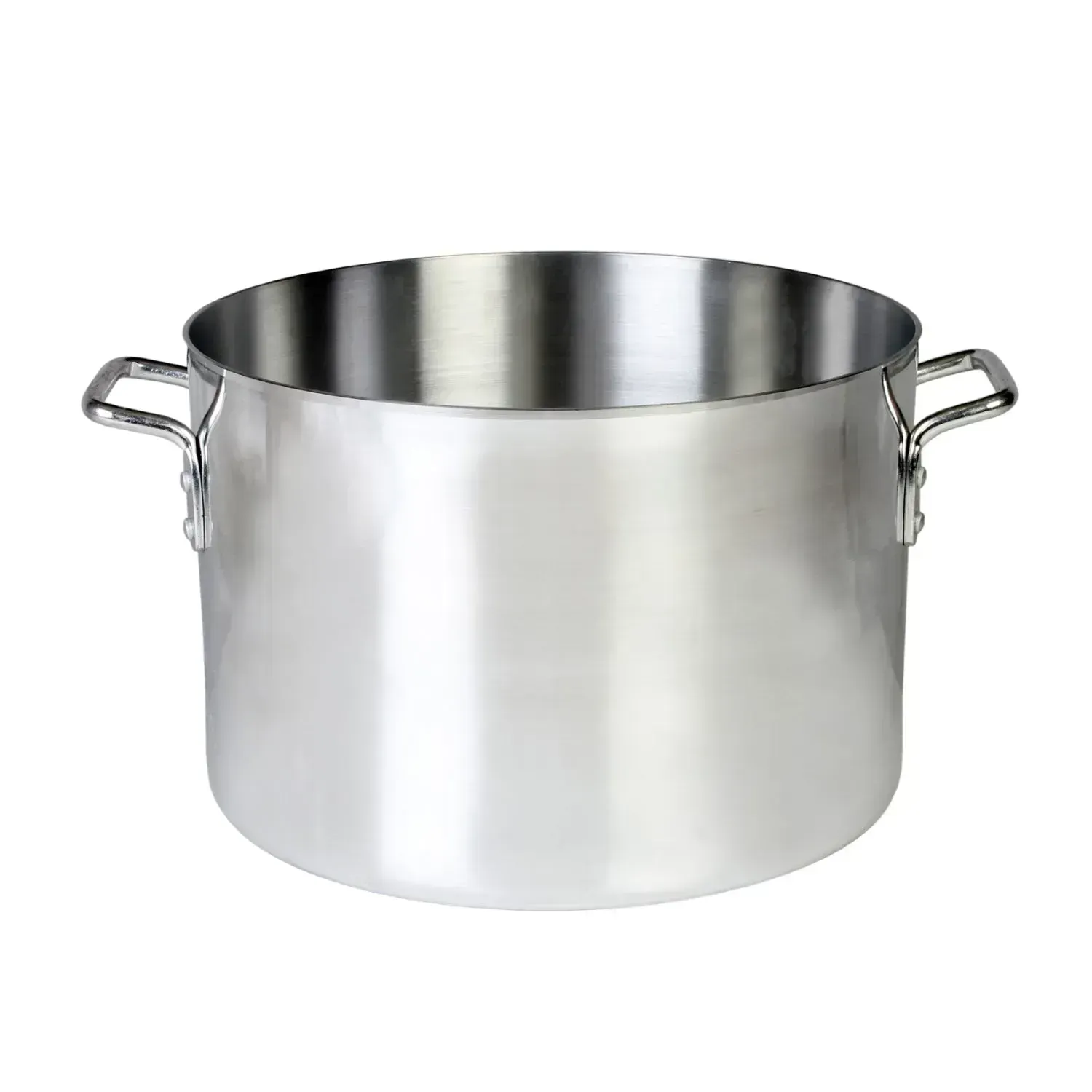 Extra large aluminum sauce pot by Thunder Group, a high capacity vessel ideal for cooking bulk sauces, soups, and stews in a commercial kitchen.