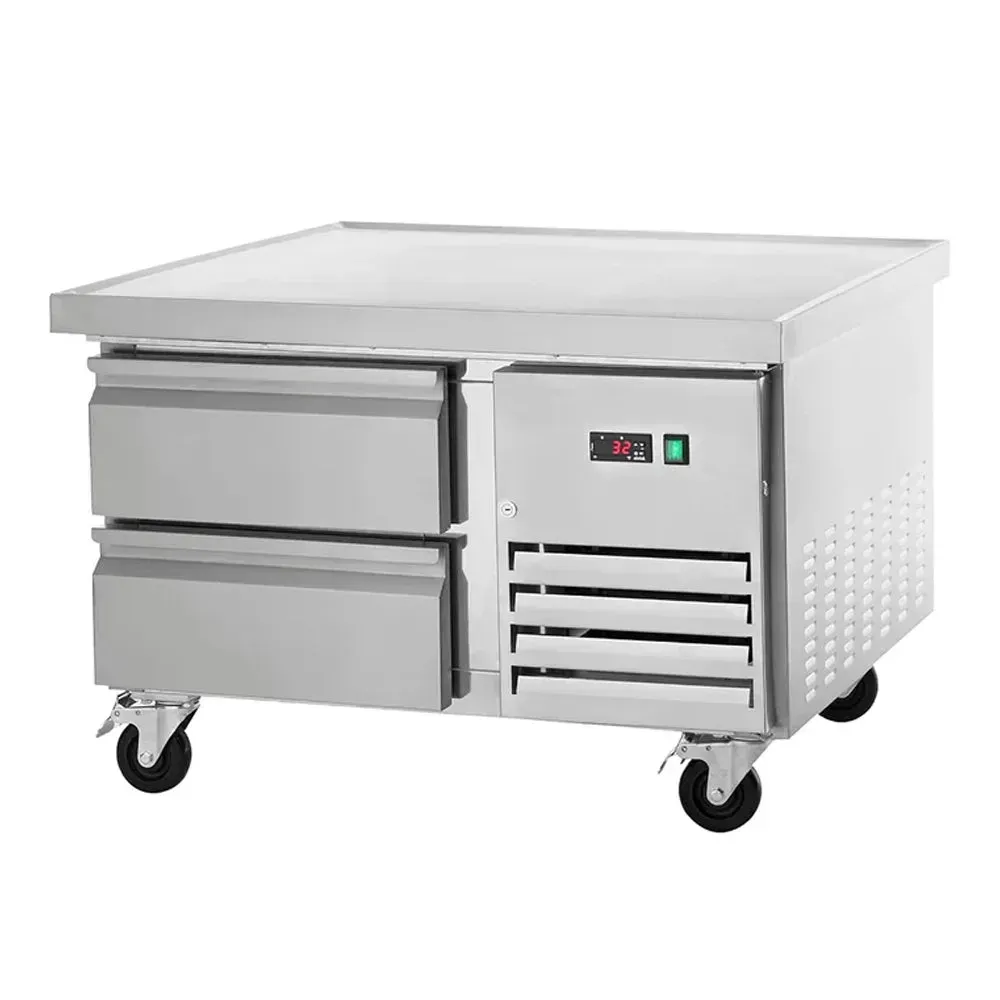 Arctic Air narrow two-drawer refrigerated base offers efficient cold storage in compact kitchens, concession stands, or tight foodservice spaces.