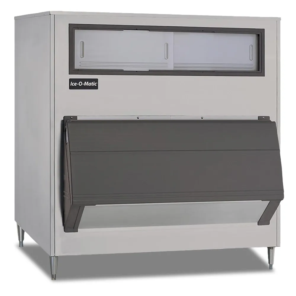 Ice-O-Matic upright ice storage bin with large capacity, providing secure and efficient storage for commercial ice applications.