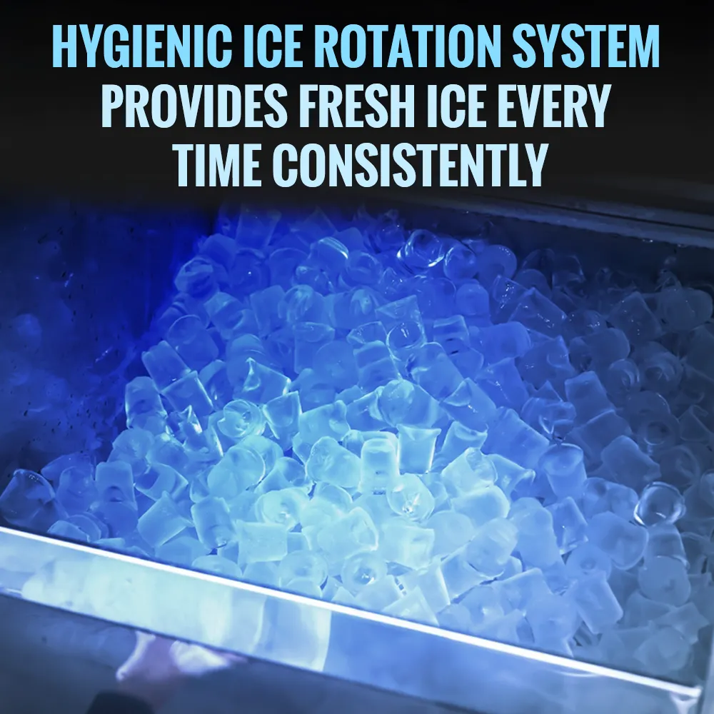 Ice-O-Matic upright ice storage bin with large capacity, providing secure and efficient storage for commercial ice applications.