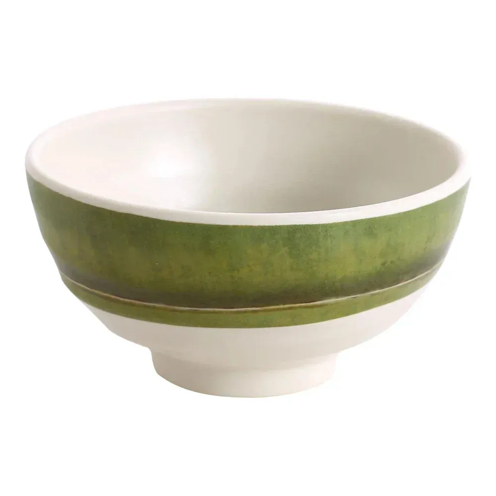 Melamine rice bowl by Yanco China with a bamboo inspired finish and compact form, ideal for single portions of rice or sides for casual dining.
