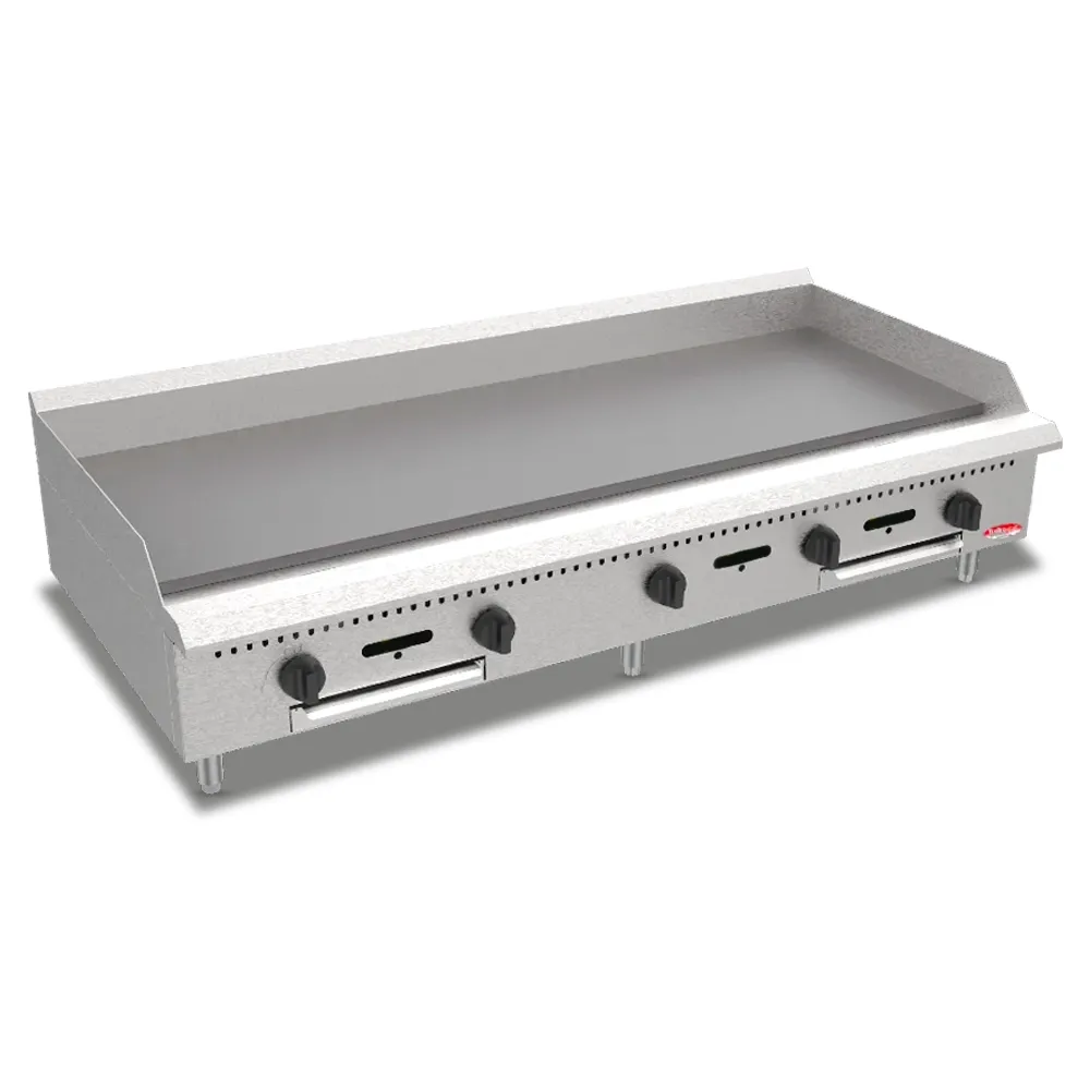 BakeMax 60 inch heavy-duty gas griddle built for busy foodservice kitchens offering daily flat-top cooking with precise and even heat control.