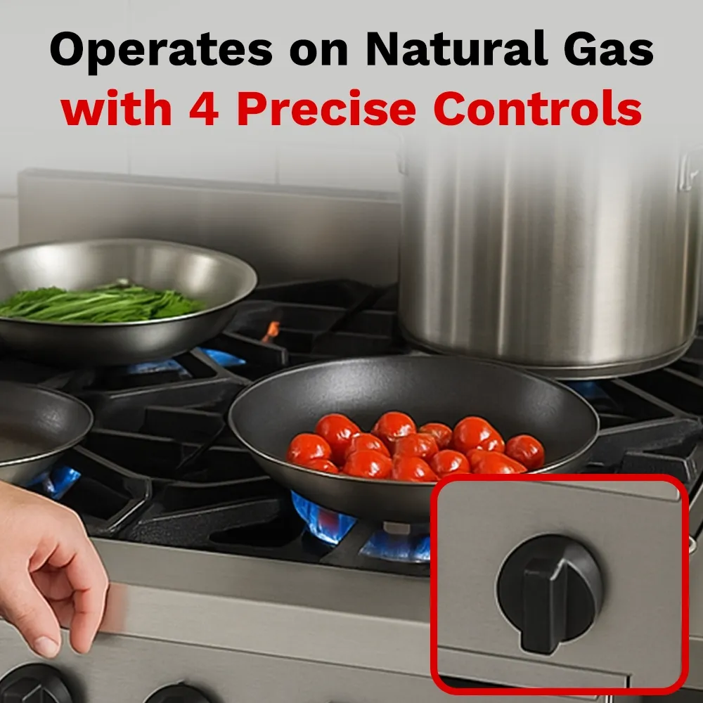 BakeMax Four-burner gas hotplate, compact countertop design built for quick, controlled heating in commercial kitchens with heavy-duty construction.