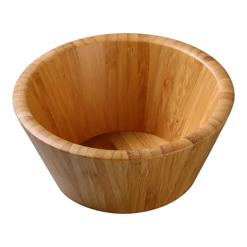 Generously sized bamboo salad bowl from Yanco China, perfect for tossing and serving large salads, fruits, or sharing style dishes in kitchens.