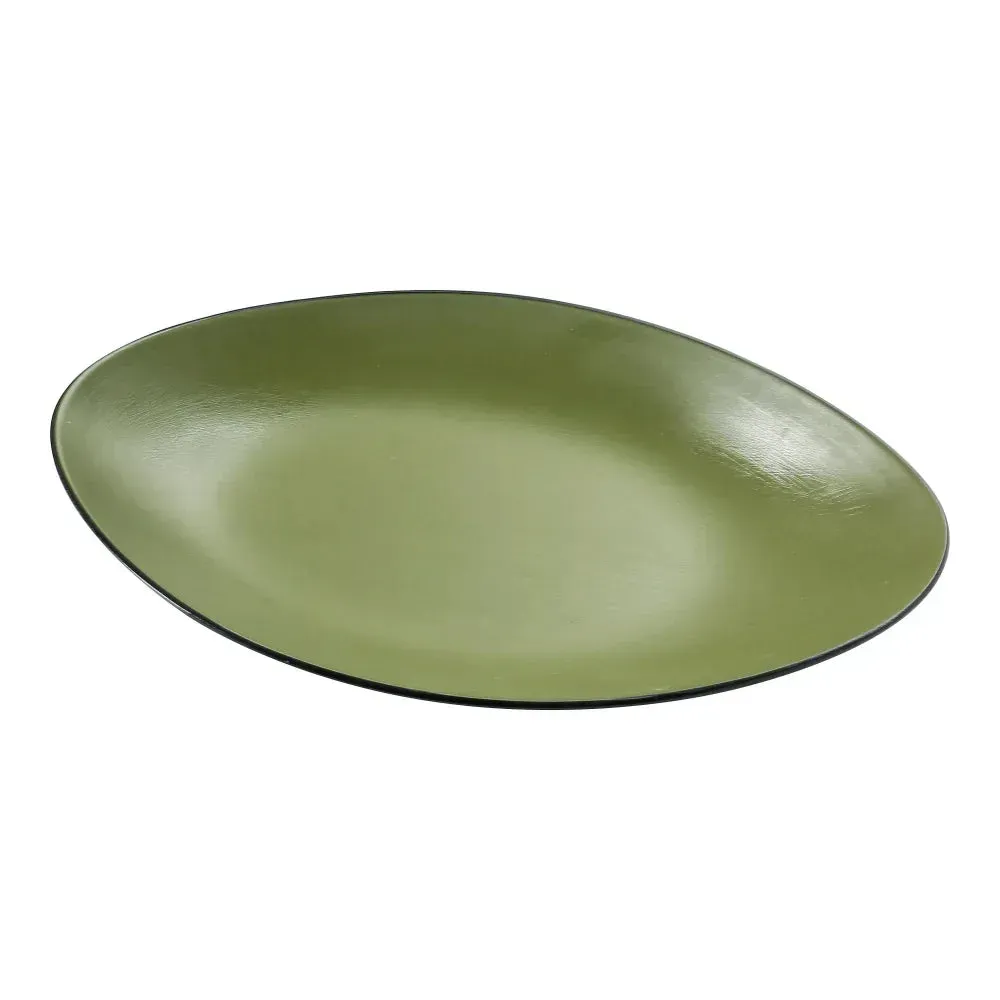 Yanco Birmingham melamine oval dinner plate in green, stylish and practical for serving main courses, sides, or appetizers.