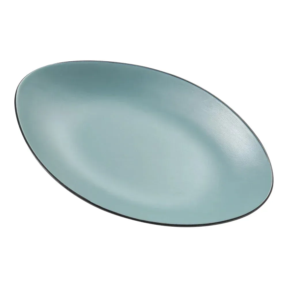 Yanco Birmingham melamine oval plate in teal, elegant and practical, perfect for serving main courses or appetizers in restaurants or home.