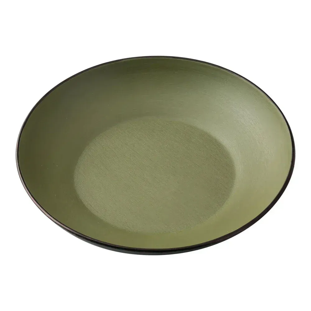Yanco China gray-green melamine bowl with smooth surface and durable build, perfect for pasta, salads, or soups in casual or formal dining.
