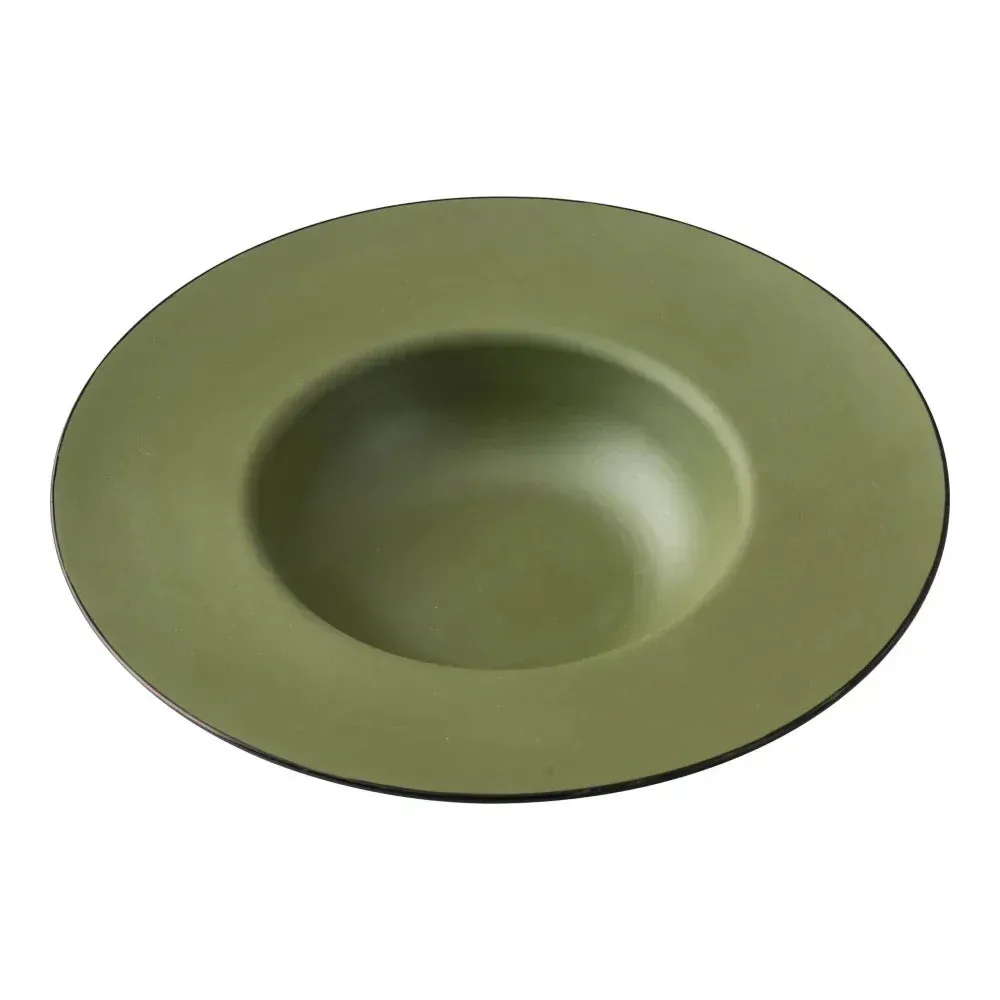Yanco China gray green melamine Birmingham dessert plate for catering and service, perfect for elegant presentations and long-lasting use.