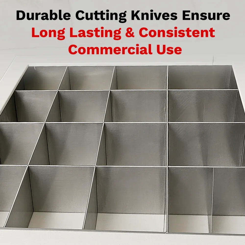 BakeMax Hydraulic dough divider with stainless build, floor model with high output, easy to clean, ideal for dividing large dough blocks in bakeries.