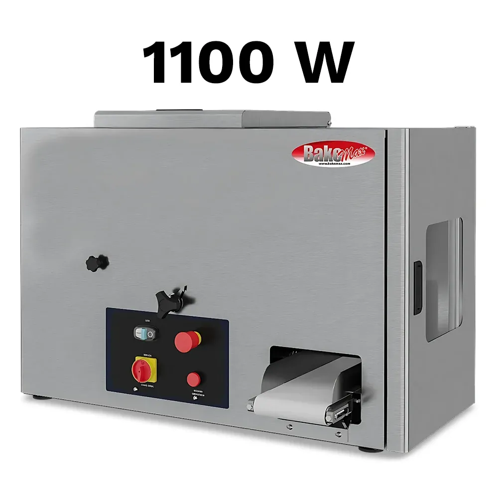 BakeMax BMCCD01 Titan Series continuous dough divider with stainless steel housing, countertop design, dough hopper, and discharge chute for bakery.