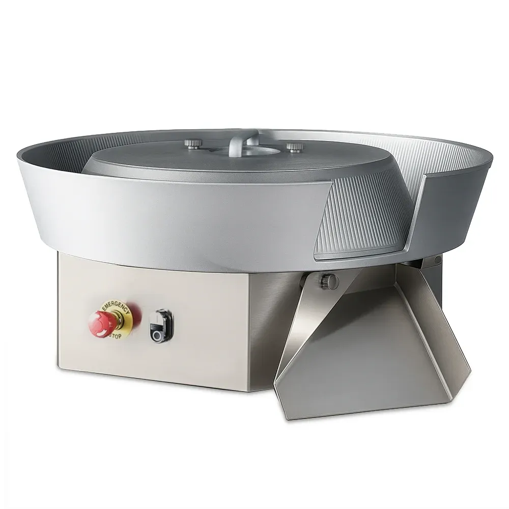 BakeMax Titan Series countertop dough ball rounder with stainless steel housing, safety guard, and adjustable settings for dough portion rounding.
