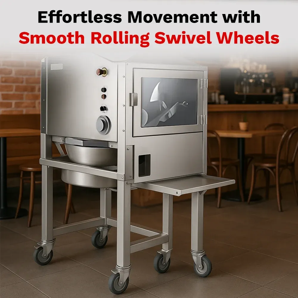 BakeMax BMDD005 Titan Series automatic dough divider and rounder with countertop stainless design, dough hopper, and efficient portioning for bakeries