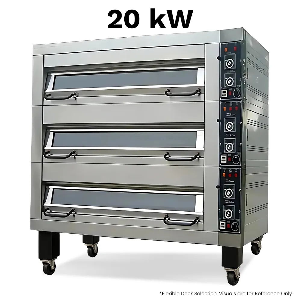BakeMax double-deck electric oven balances space-saving design with strong performance for steady baking of breads, pastries, and other goods.