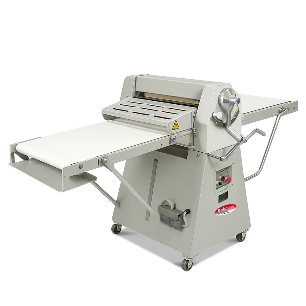 BakeMax Floor dough sheeter with reversible stainless rollers, adjustable thickness,high output, easy cleaning, durable bakery equipment for heavy use