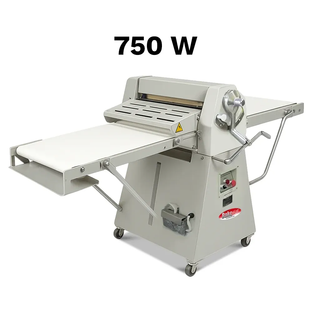 BakeMax Floor dough sheeter with reversible stainless rollers, adjustable thickness,high output, easy cleaning, durable bakery equipment for heavy use