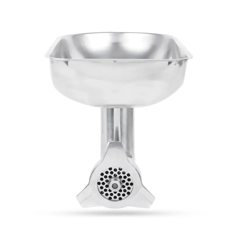 BakeMax Eight-inch grinder attachment fits compatible mixers, converting them into powerful meat processors. Polished stainless steel, dishwasher safe