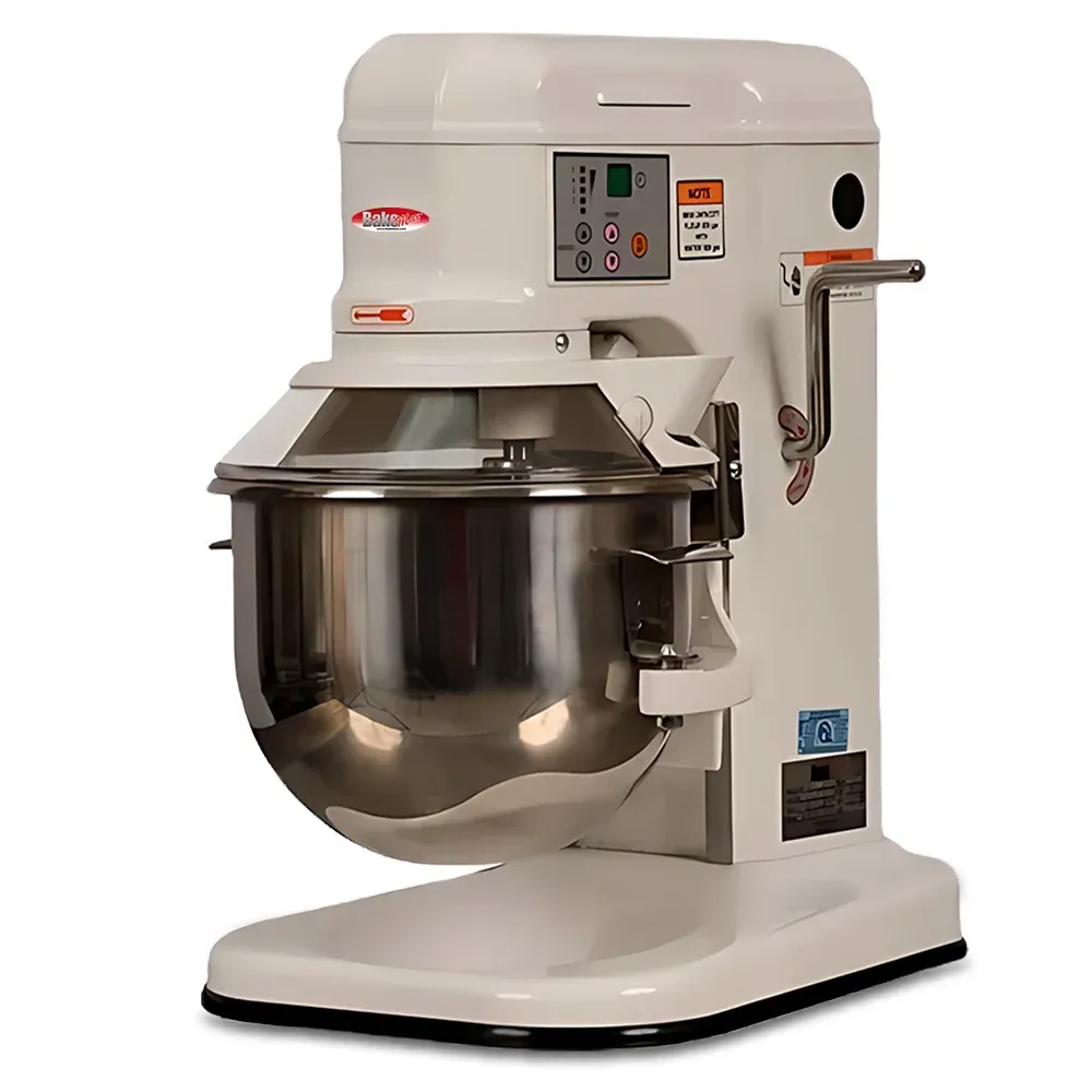 BakeMax countertop planetary mixer perfect for small batches of dough, cake batter, and whipped toppings in cafés. Great for quick prep tasks.