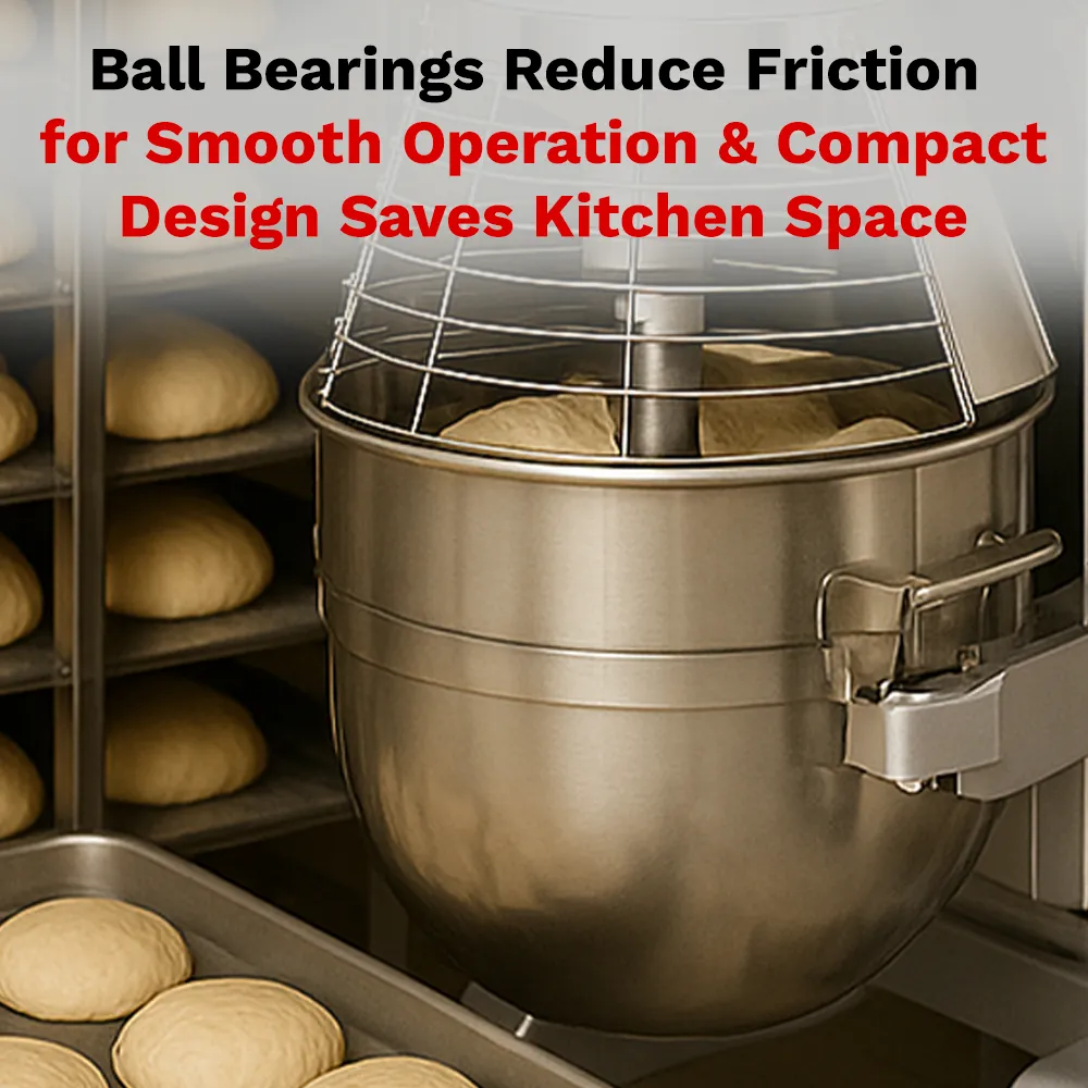 BakeMax countertop planetary mixer built for consistent mixing of batters, doughs, and whipped creams in tight spaces. Compact yet high-performing.