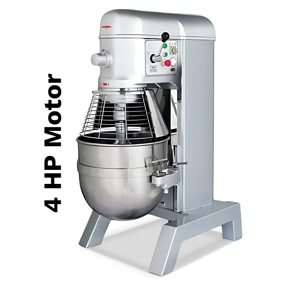 BakeMax large-capacity floor planetary mixer designed for high-volume bakeries and restaurants needing consistent dough and batter results.